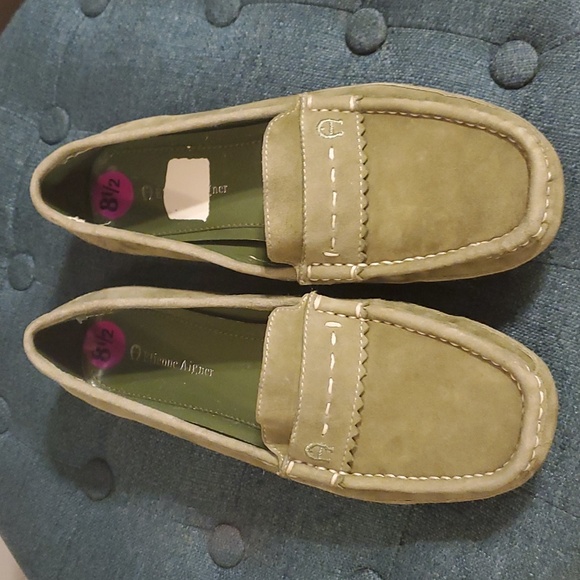 Etienne Aigner Shoes - Etienne Aigner Suede Loafers; Sage Green; 8.5